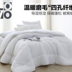 LOVO家纺罗莱生活出品被子冬厚被单人双人被芯四孔四季被春秋被